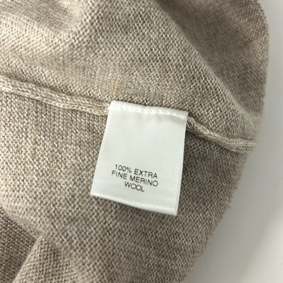 NWT Turnbury Extra Fine Merino Wool Tan Sweater Vest S Biella Yarn Super Soft - Picture 7 of 14